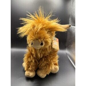 Living Nature Highland Cow Brown Stuffed Animal | Farm Toy Large Moos